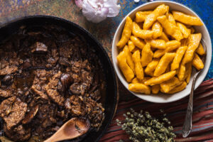 dyniowe kluski z bitkami